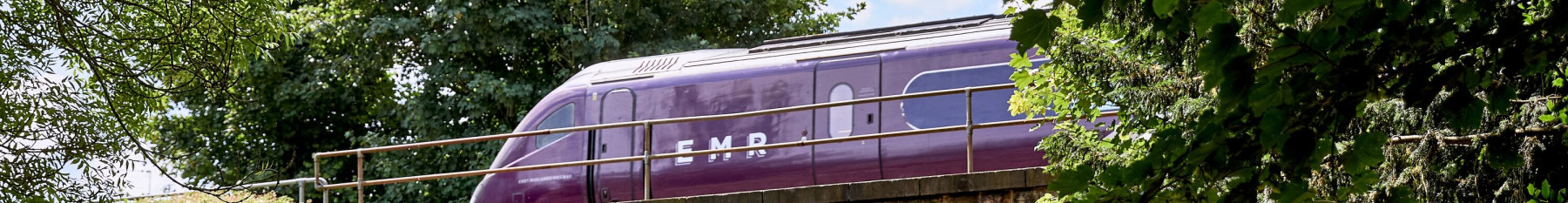 EMR train going over a bridge