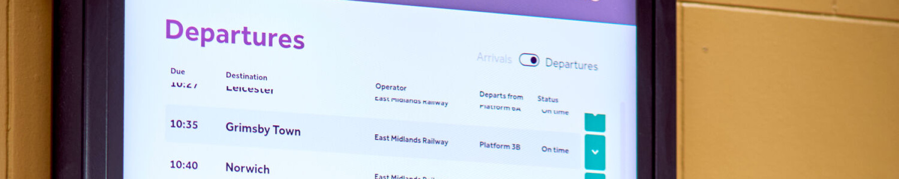 Nottingham Station info board