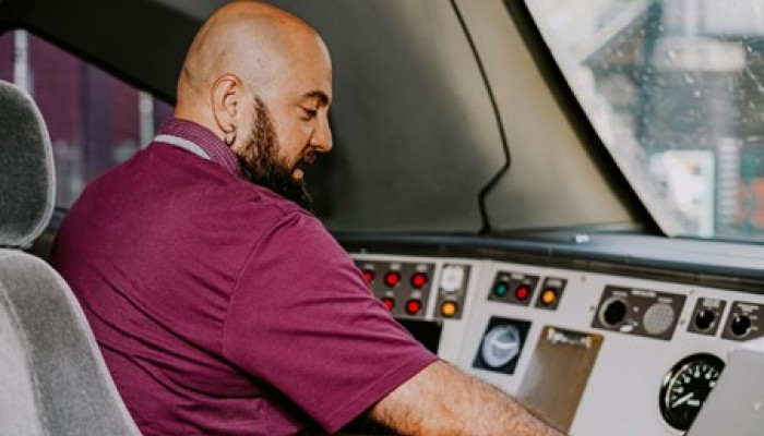 Train driver in a train