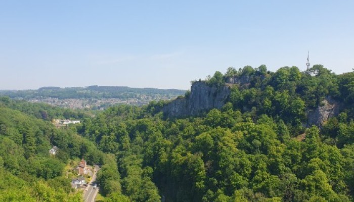 View of High Tor from cable car