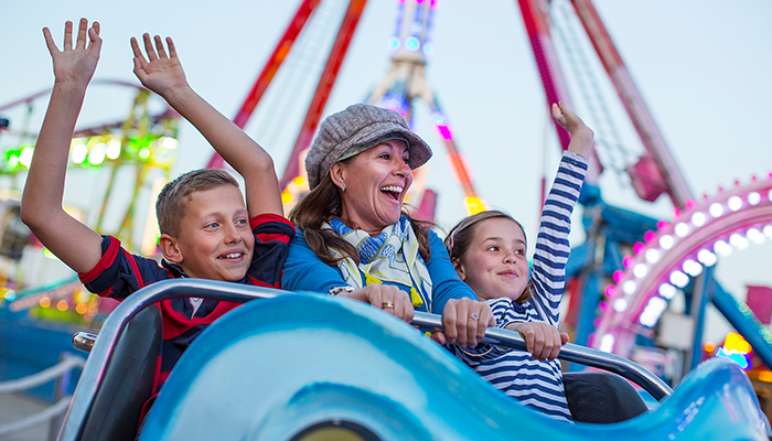 A family on a rollercoaster