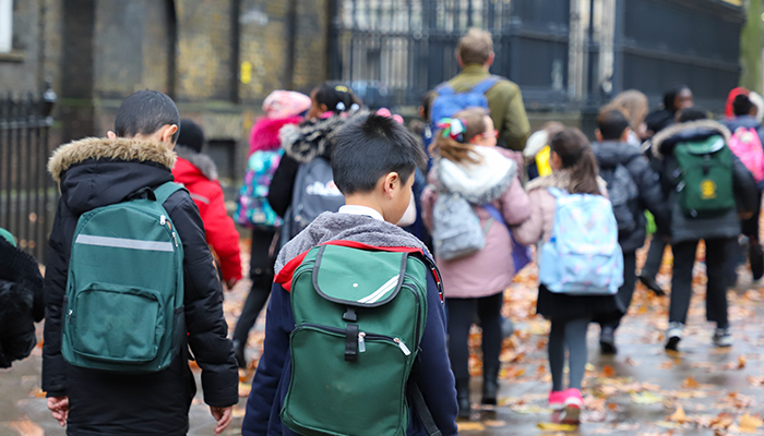 Group of school children