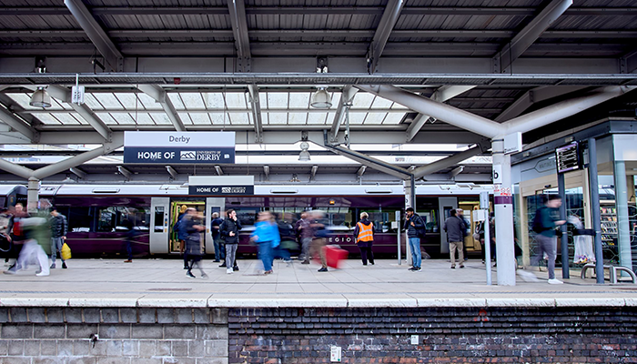 Derby train station platform
