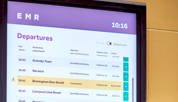 Nottingham Station info board
