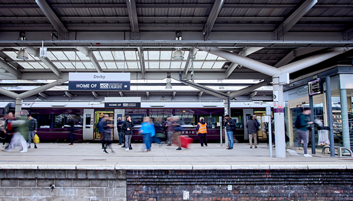 Derby train station platform