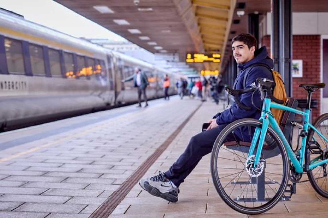 Nottingham Station Man Bike Platform