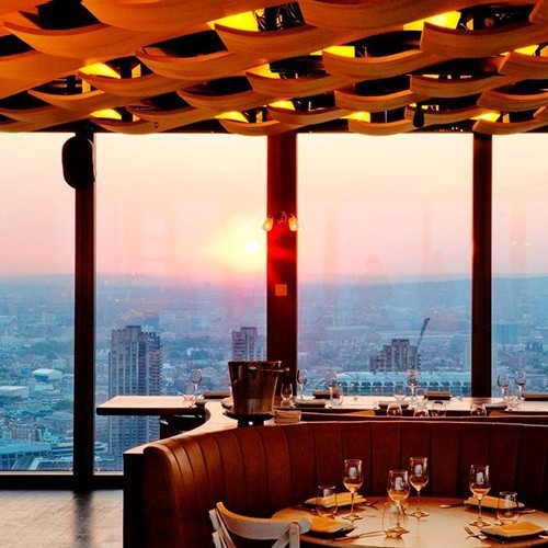 Duck & Waffle restaurant – Known for its stunning views from the top of the Heron Tower and its signature dish of duck and waffle